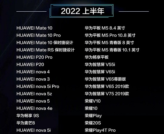 哪些手机能升级鸿蒙系统?华为鸿蒙系统支持的手机型号名单2022