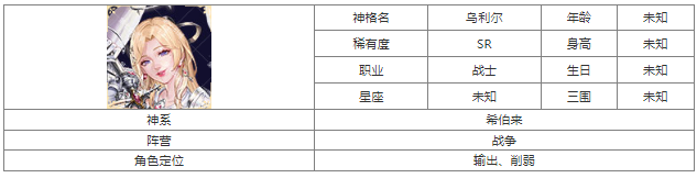 第七幻域SR乌利尔技能介绍