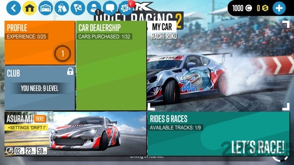 carX漂移赛车2中文修改版 v1.28.0 安卓全部解锁版 1